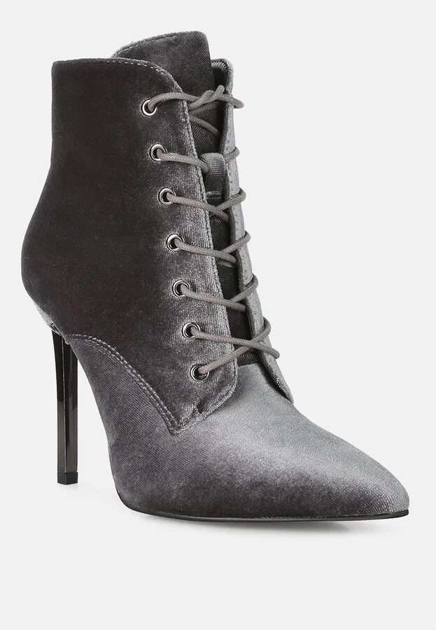 Womens bornsta velvet high heeled velvet boots - Image 4