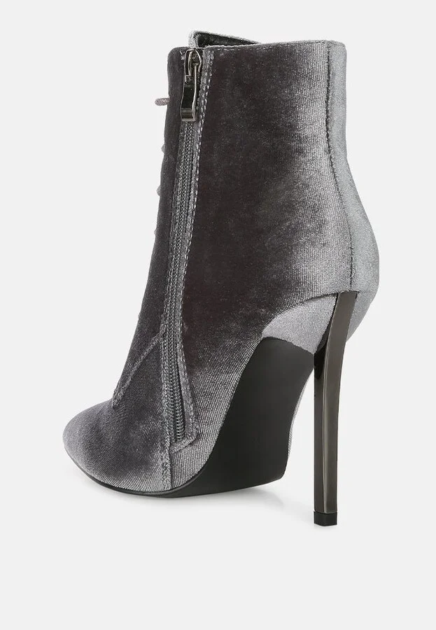 Womens bornsta velvet high heeled velvet boots - Image 5