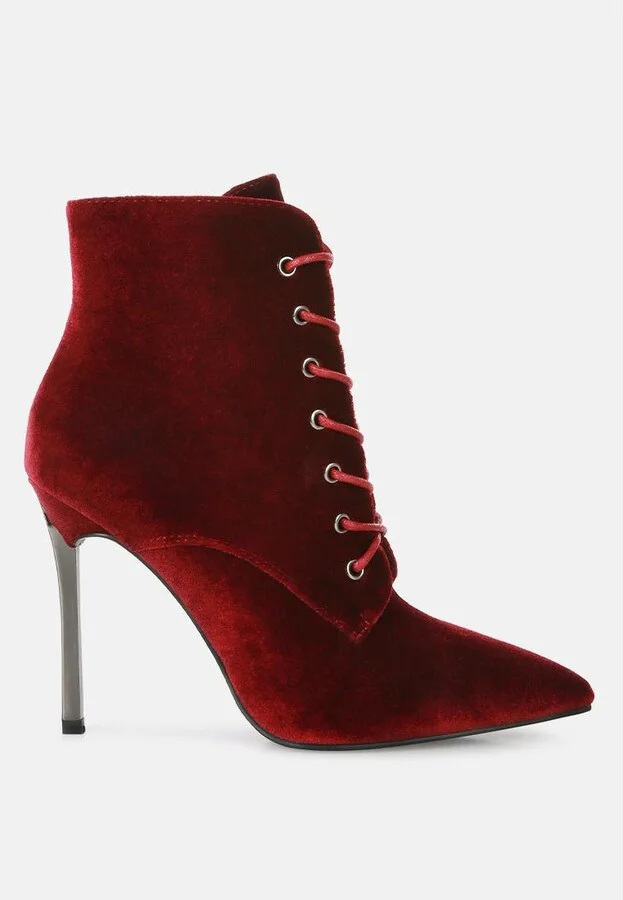 Womens bornsta velvet high heeled velvet boots
