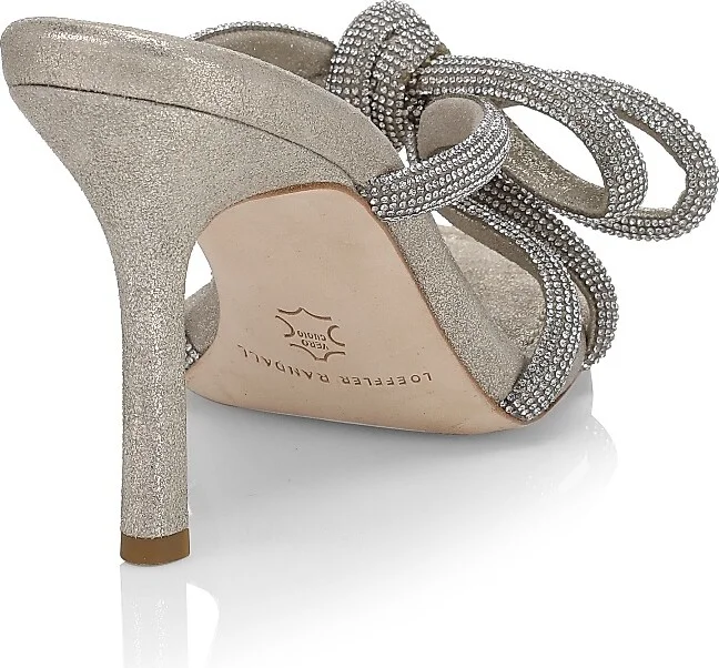 Women's Bow Embellished Suede Mules - Cappuccino - Size 5 - Image 3