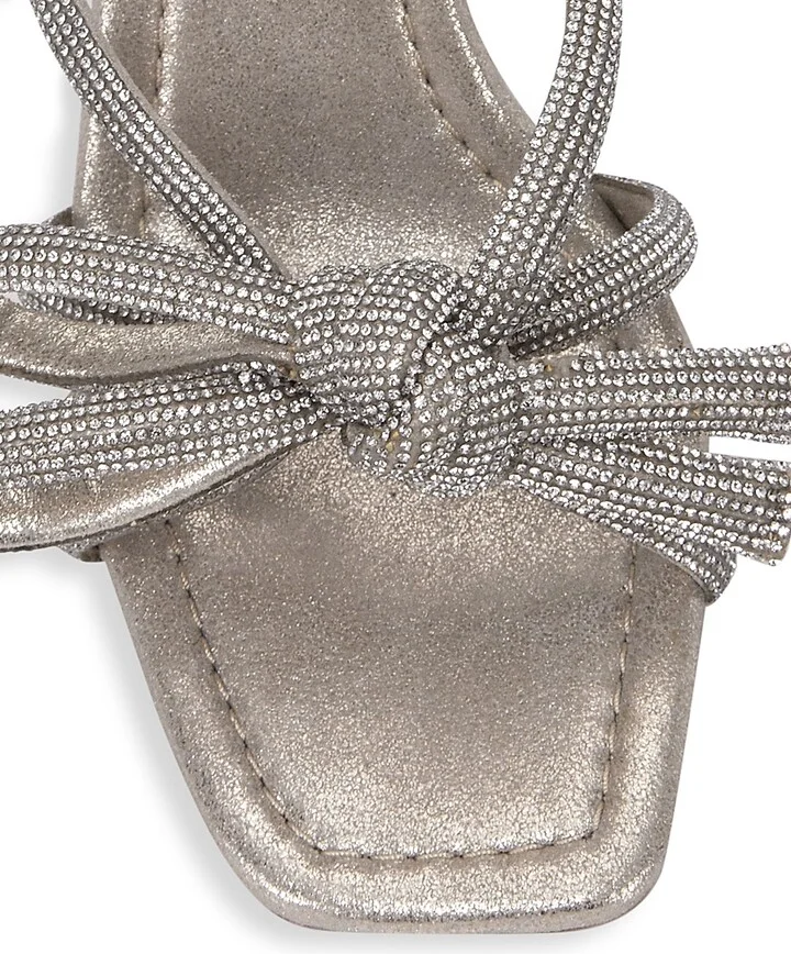 Women's Bow Embellished Suede Mules - Cappuccino - Size 5 - Image 4
