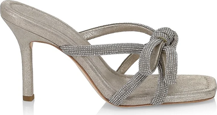 Women's Bow Embellished Suede Mules - Cappuccino - Size 5