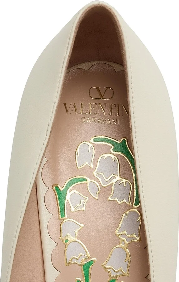 Women's Bow Kidskin 45MM Pumps - Ivory - Size 9 - Image 7