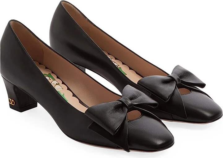 Women's Bow Kidskin 45MM Pumps - Ivory - Size 9 - Image 9