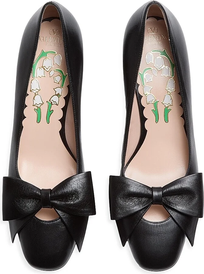 Women's Bow Kidskin 45MM Pumps - Ivory - Size 9 - Image 11