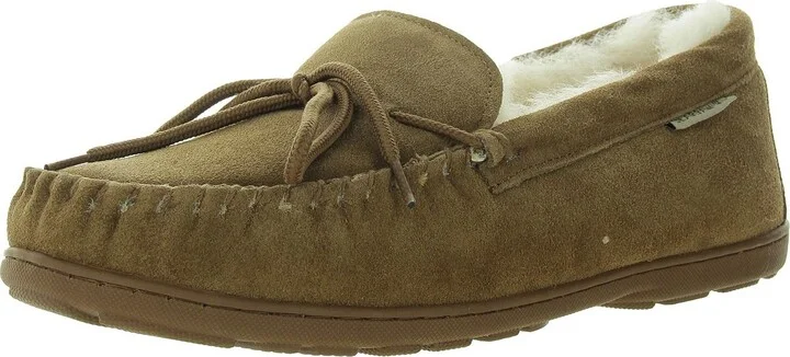 Womens Bow Leather Loafer Slippers