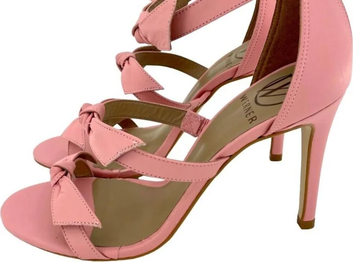 Women's Bow Strappy Stiletto Heels In Pink