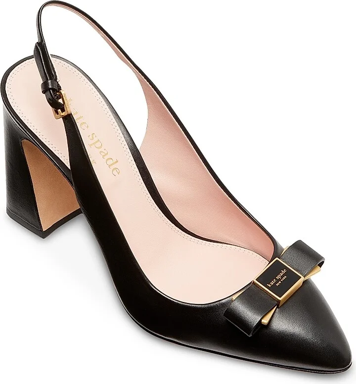 Women's Bowdie 70MM Bow Leather Slingback Mules - Black - Size 10 - Image 2
