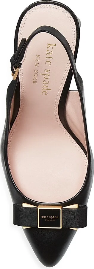 Women's Bowdie 70MM Bow Leather Slingback Mules - Black - Size 10 - Image 5