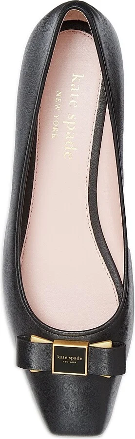Women's Bowdie Leather Ballet Flats - Black - Size 5 - Image 5