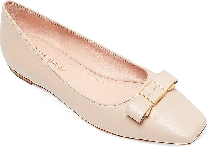 Women's Bowdie Leather Ballet Flats - Black - Size 5 - Image 6