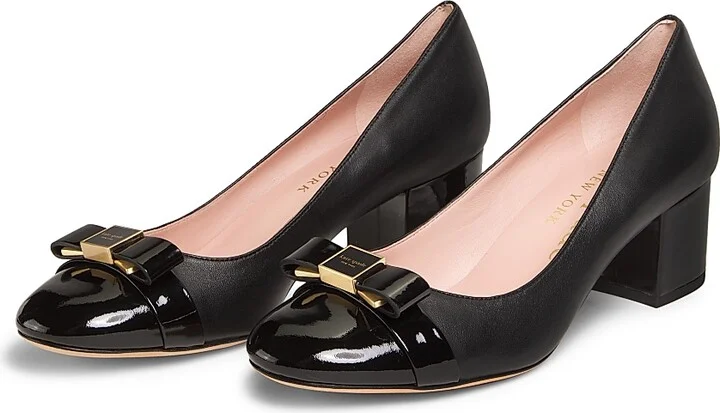 Women's Bowdie Leather Pumps - Black - Size 10 - Image 2