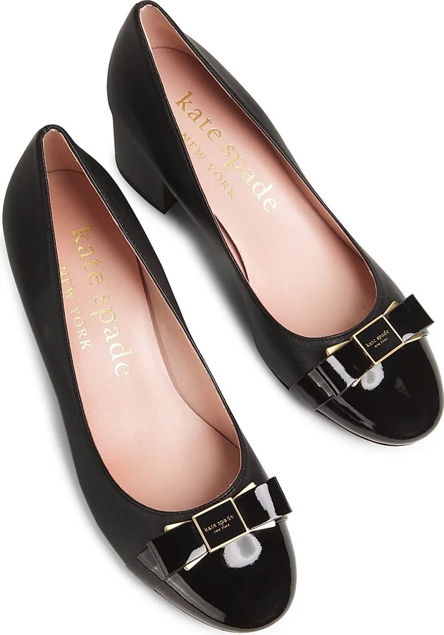 Women's Bowdie Leather Pumps - Black - Size 10 - Image 4
