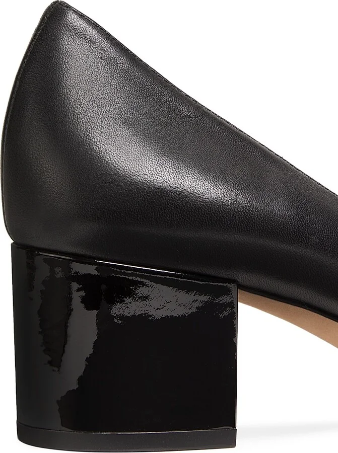 Women's Bowdie Leather Pumps - Black - Size 10 - Image 6