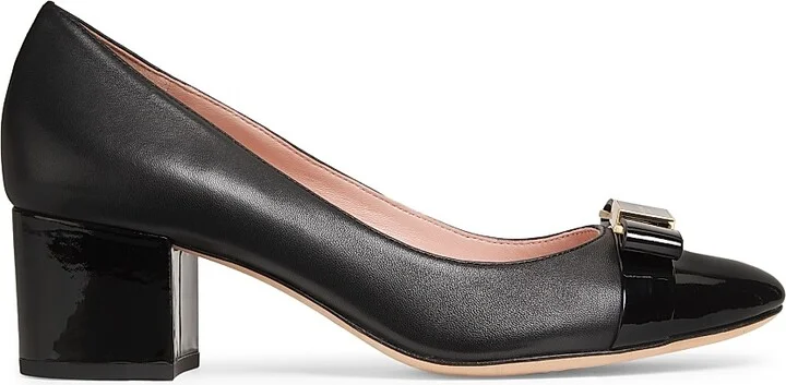 Women's Bowdie Leather Pumps - Black - Size 10