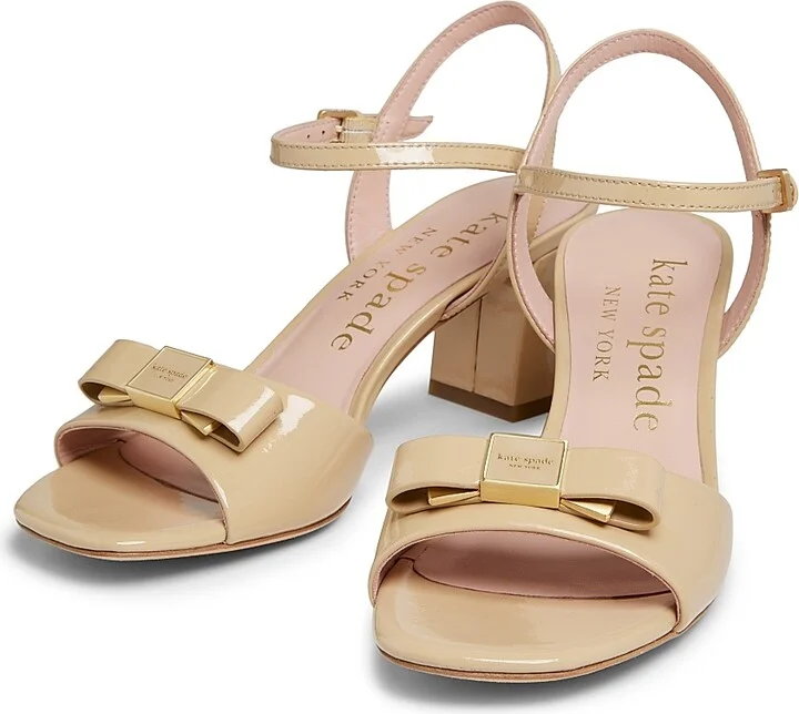 Women's Bowdie Mid Patent Leather Pumps - Beachsand - Size 10 - Image 2
