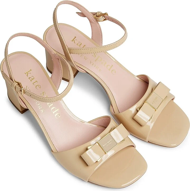 Women's Bowdie Mid Patent Leather Pumps - Beachsand - Size 10 - Image 4