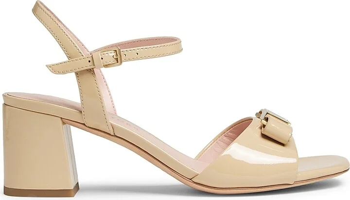 Women's Bowdie Mid Patent Leather Pumps - Beachsand - Size 10