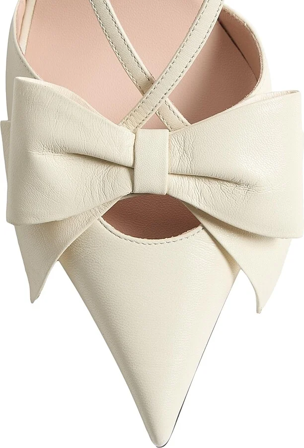 Women's Bowow 85MM Slingback Pumps - Ivory - Size 7 - Image 5