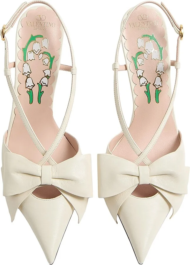 Women's Bowow 85MM Slingback Pumps - Ivory - Size 7 - Image 6