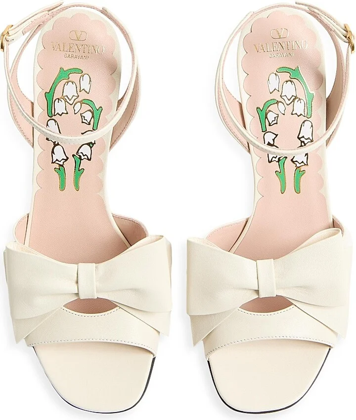 Women's Bowow 95MM Sandals in Kidskin - Ivory - Size 10 - Image 5