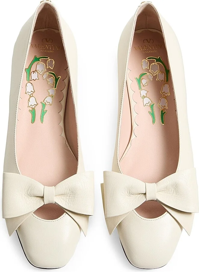 Women's Bowow Kidskin Ballerinas - Ivory - Size 7 - Image 4