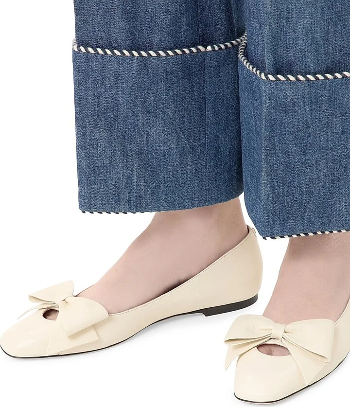 Women's Bowow Kidskin Ballerinas - Ivory - Size 7 - Image 7