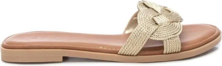 Women's Braided Flat Sandals In Gold