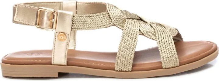 Women's Braided Flat Sandals In Gold