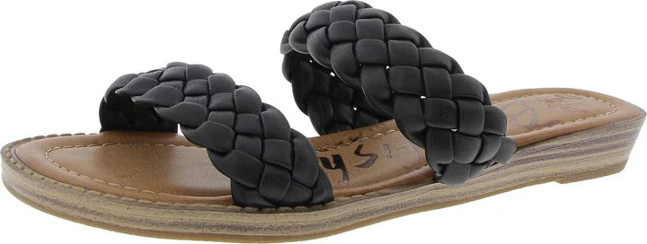Womens Braided Man Made Slide Sandals