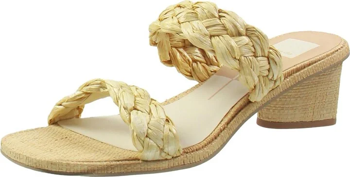 Womens Braided Manmade Slide Sandals