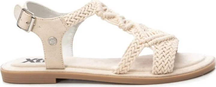 Women's Braided Strap Flat Sandals In Light Beige