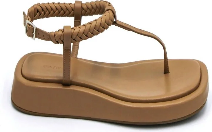 Women's Braided Strap Sandals In Hazelnut Brown