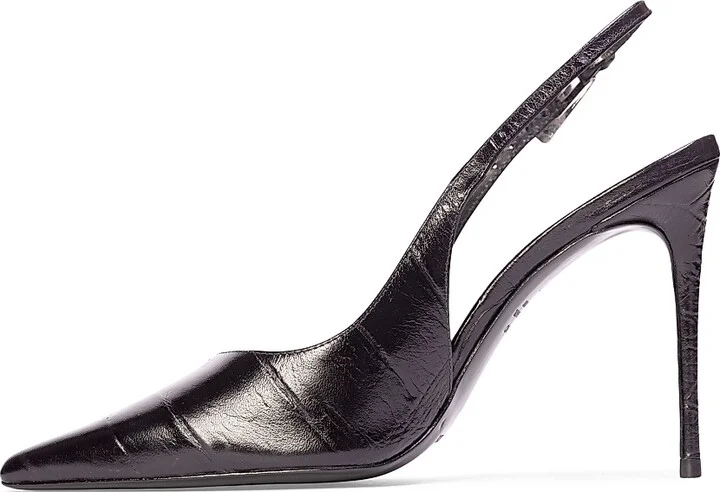 Women's Branca 100MM Croc Slingback Pumps - Cappuccino Croc - Size 6 - Image 8