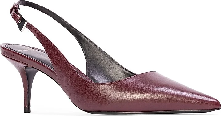 Women's Branca 65MM Slingback Pumps - Black Leather - Size 5 - Image 7