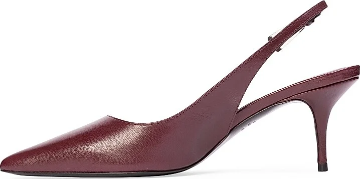 Women's Branca 65MM Slingback Pumps - Black Leather - Size 5 - Image 8