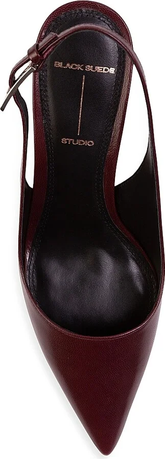 Women's Branca 65MM Slingback Pumps - Black Leather - Size 5 - Image 10