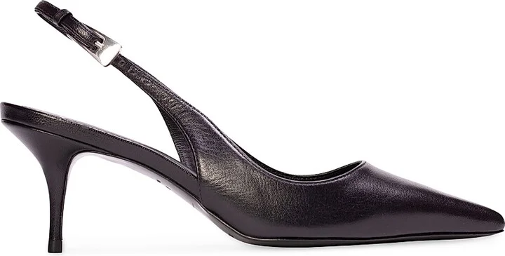 Women's Branca 65MM Slingback Pumps - Black Leather - Size 5