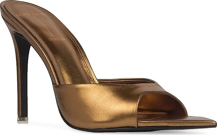 Women's Brea 100MM Metallic High Heel Slippers - Bronze Metallic - Size 5 - Image 2