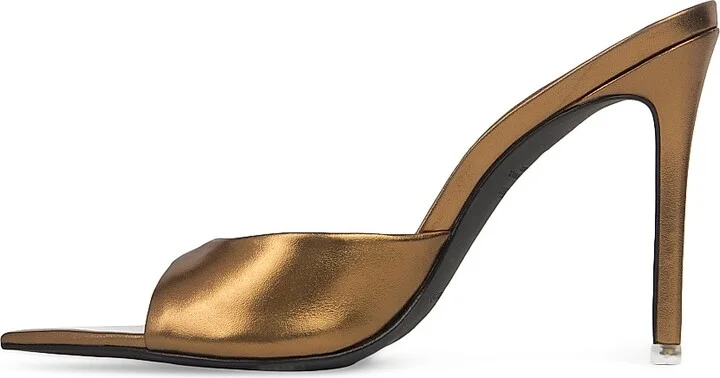 Women's Brea 100MM Metallic High Heel Slippers - Bronze Metallic - Size 5 - Image 4