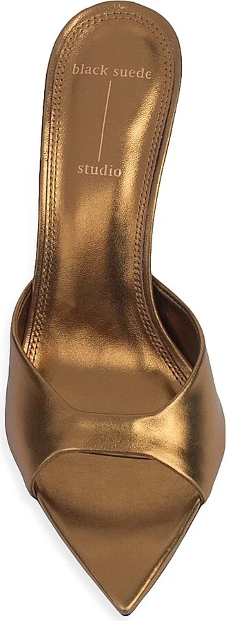 Women's Brea 100MM Metallic High Heel Slippers - Bronze Metallic - Size 5 - Image 5