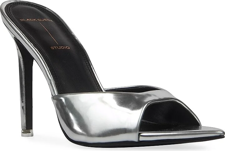 Women's Brea 100MM Metallic High Heel Slippers - Bronze Metallic - Size 5 - Image 6