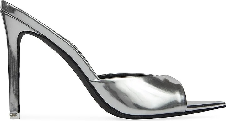 Women's Brea 100MM Metallic High Heel Slippers - Bronze Metallic - Size 5 - Image 10