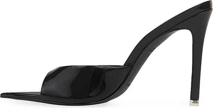Women's Brea 100MM Patent High Heel Slippers - Black Patent - Size 5 - Image 4
