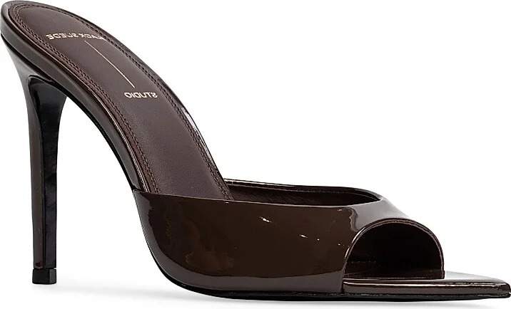 Women's Brea 100MM Patent High Heel Slippers - Black Patent - Size 5 - Image 6