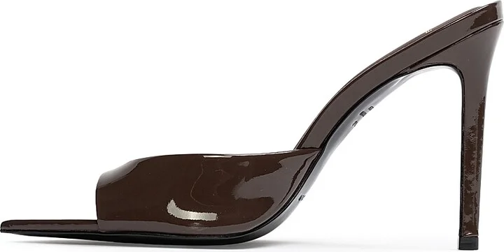 Women's Brea 100MM Patent High Heel Slippers - Black Patent - Size 5 - Image 8