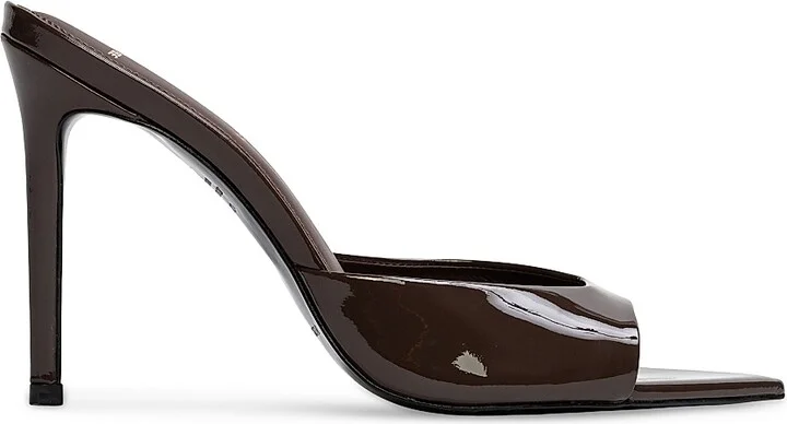 Women's Brea 100MM Patent High Heel Slippers - Black Patent - Size 5 - Image 10