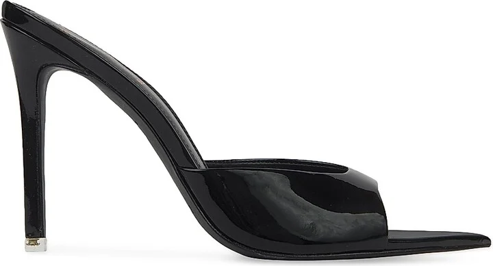 Women's Brea 100MM Patent High Heel Slippers - Black Patent - Size 5