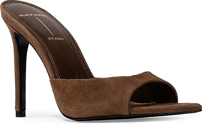 Women's Brea 100MM Suede Mules - Brown Suede - Size 7 - Image 3