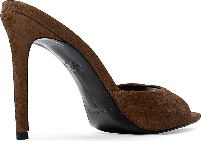 Women's Brea 100MM Suede Mules - Brown Suede - Size 7 - Image 4